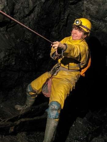 Photographer Annette Price caving
