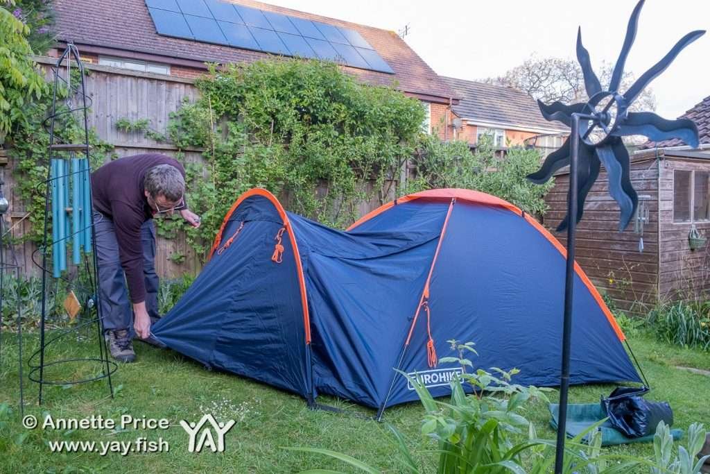 Garden Camping - pitching a tent