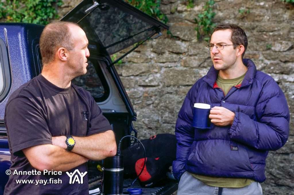 Photographer and film-maker Gavin Newman (left) with Cave Diver and explorer John Volanthen
