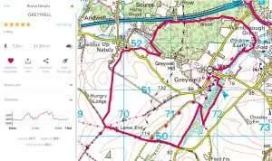 Home 233 OS map showing Greywell walk