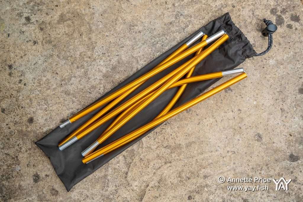 This 8mm pre-shaped pole also comes with the Rab Ridge Raider Bivi.