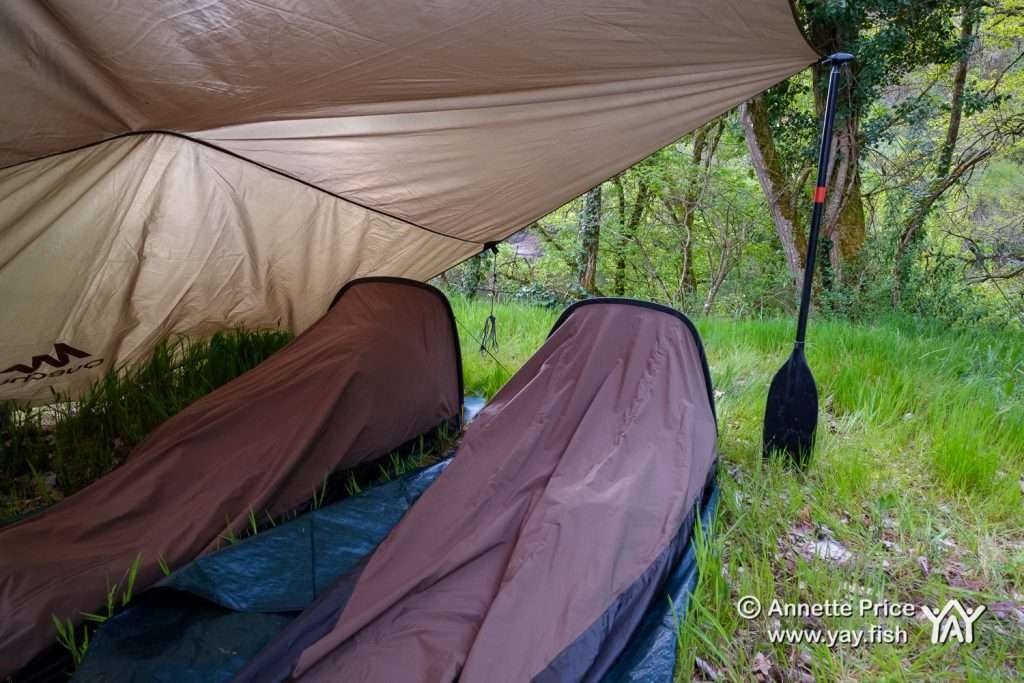 Wild camping along the banks of the River Dordogne, France.